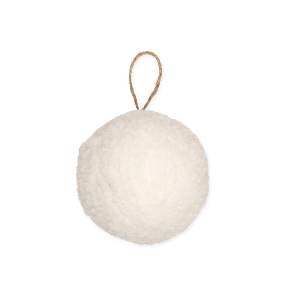 SET 3 SFERE D’APPENDERETESSUTO D.10 CM -TEDDY BALL- BIANCO