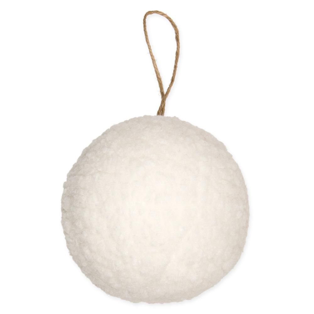 SET 2 SFERE D’APPENDERETESSUTO D.13 CM -TEDDY BALL- BIANCO