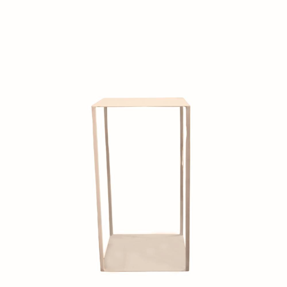 ALZATA FERRO BASE QUADRATA 38X38 CM H.70 CM BIANCO