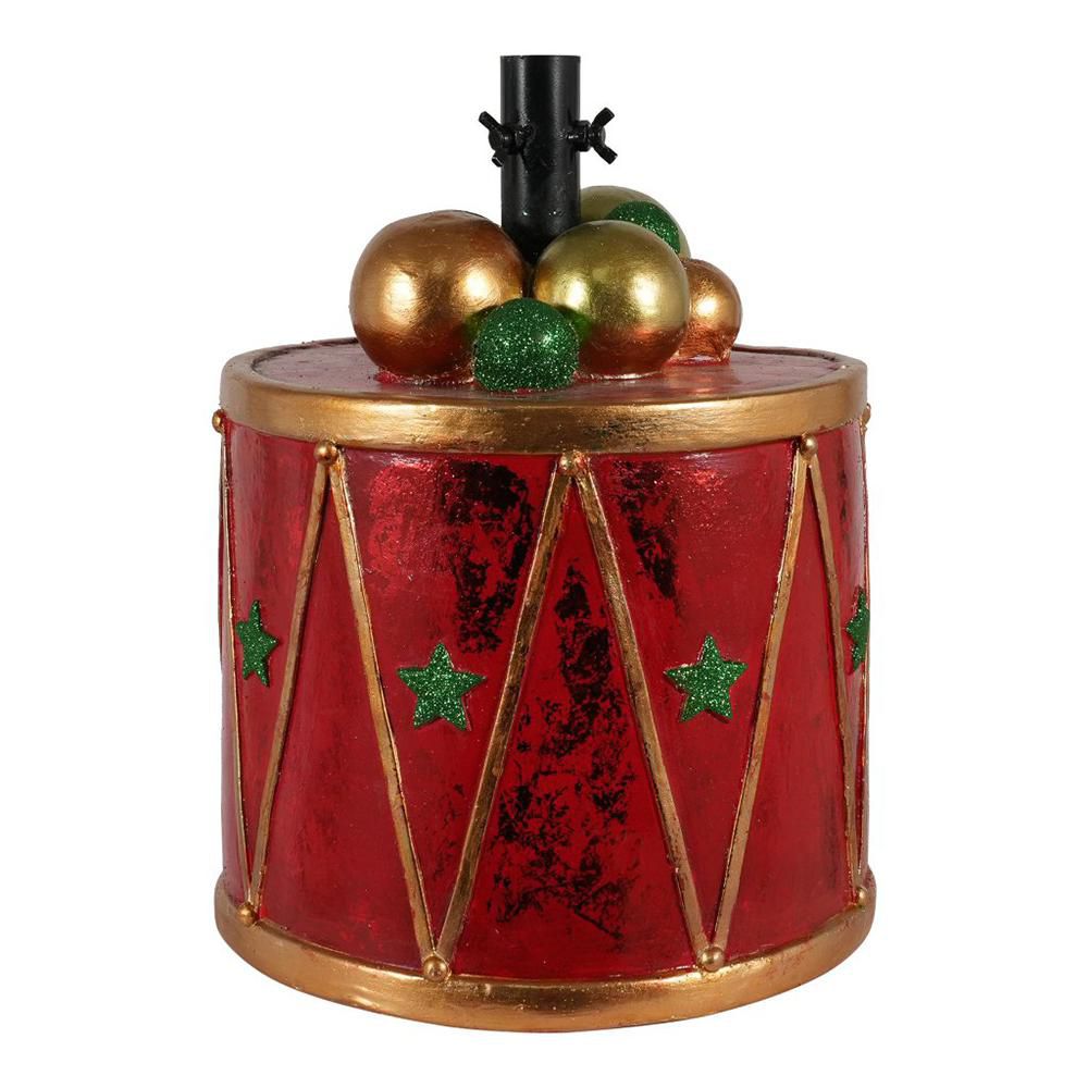 BASE X ALBERO POLIRESINA TAMBURO D.33 H.34 CM ROSSO/ORO/VERDE