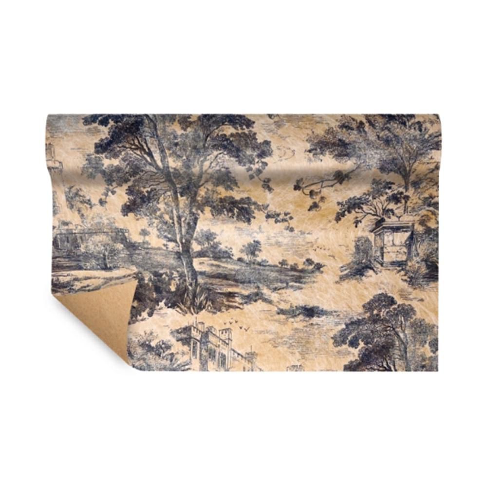 BOBINA PAPER FIBRA CM 75X9 MT -PAYSAGE- BLU/NATURALE