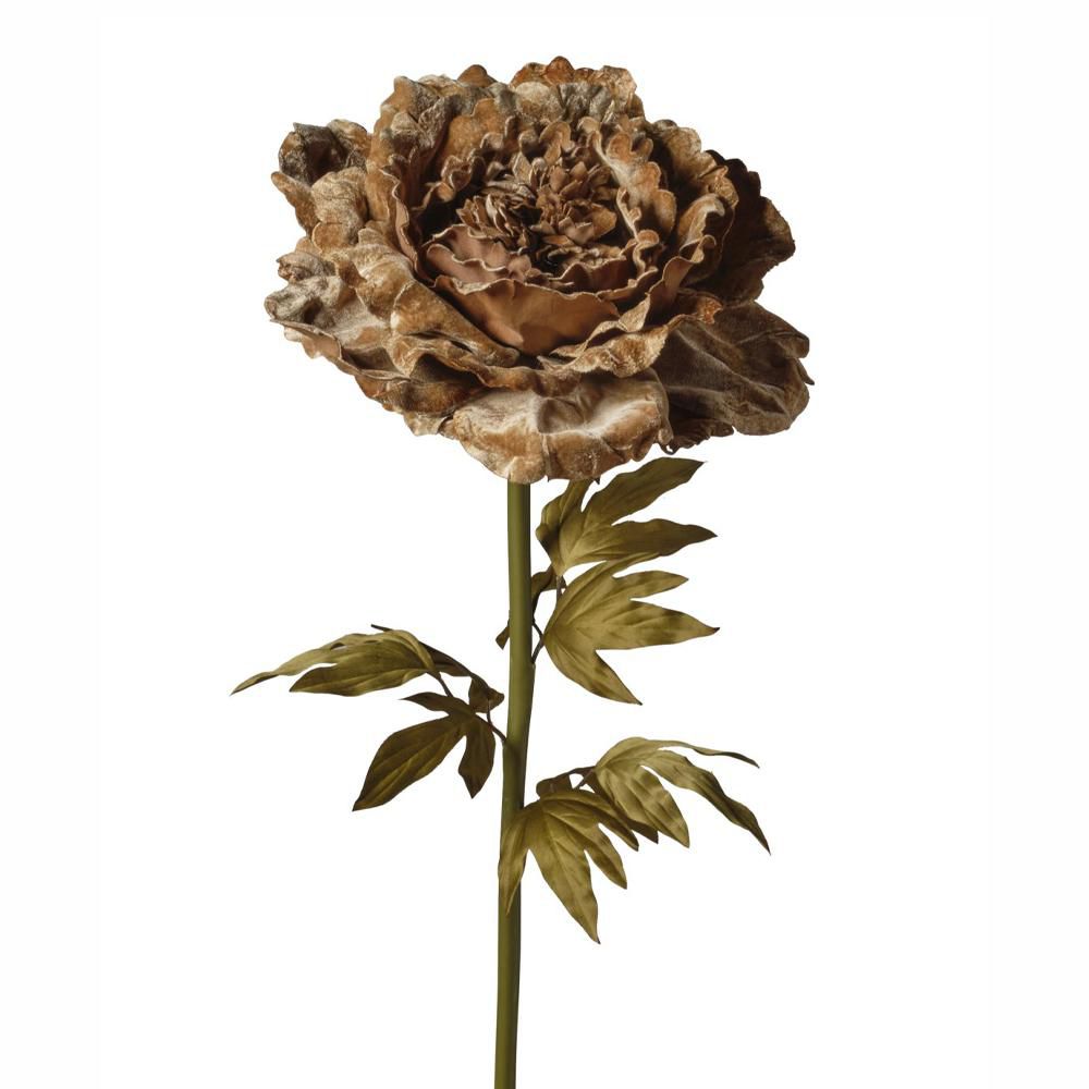 PEONIA RAMO VELLUTO D.48 CM H.130 CM BEIGE