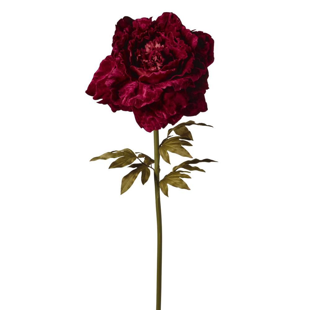 PEONIA RAMO VELLUTO D.38 CM H.115 CM BURGUNDY
