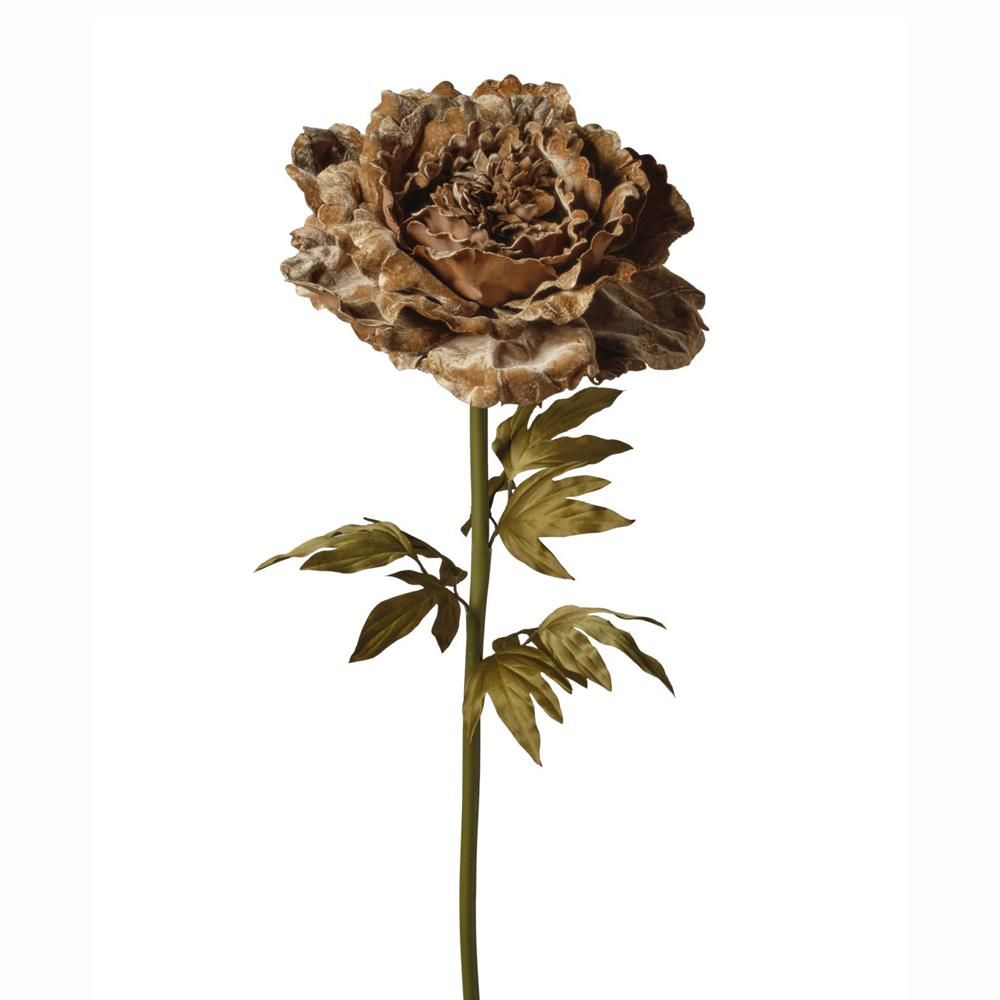 PEONIA RAMO VELLUTO D.38 CM H.115 CM BEIGE