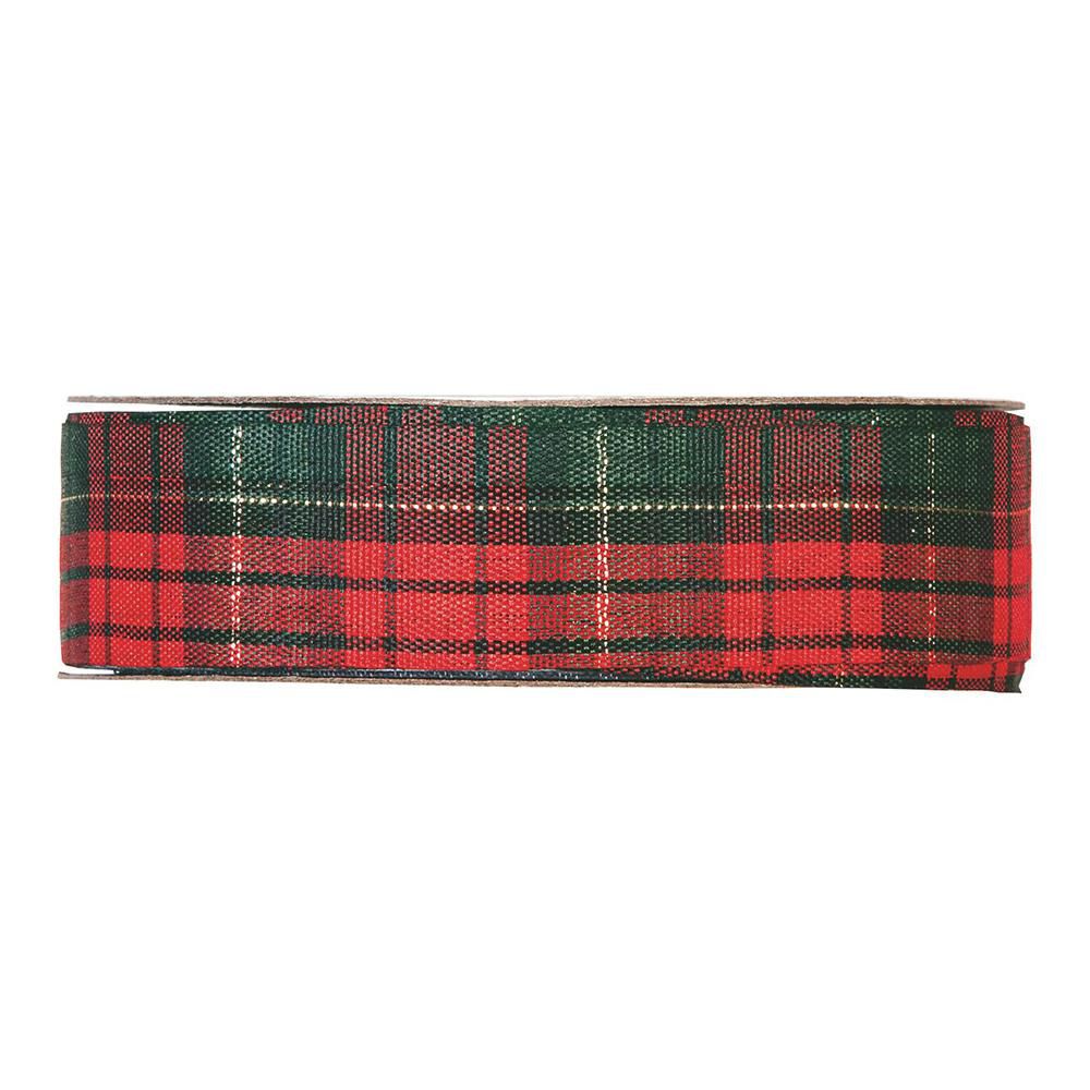 NASTRO TARTAN 40MM 45MTROSSO/VERDE/ORO