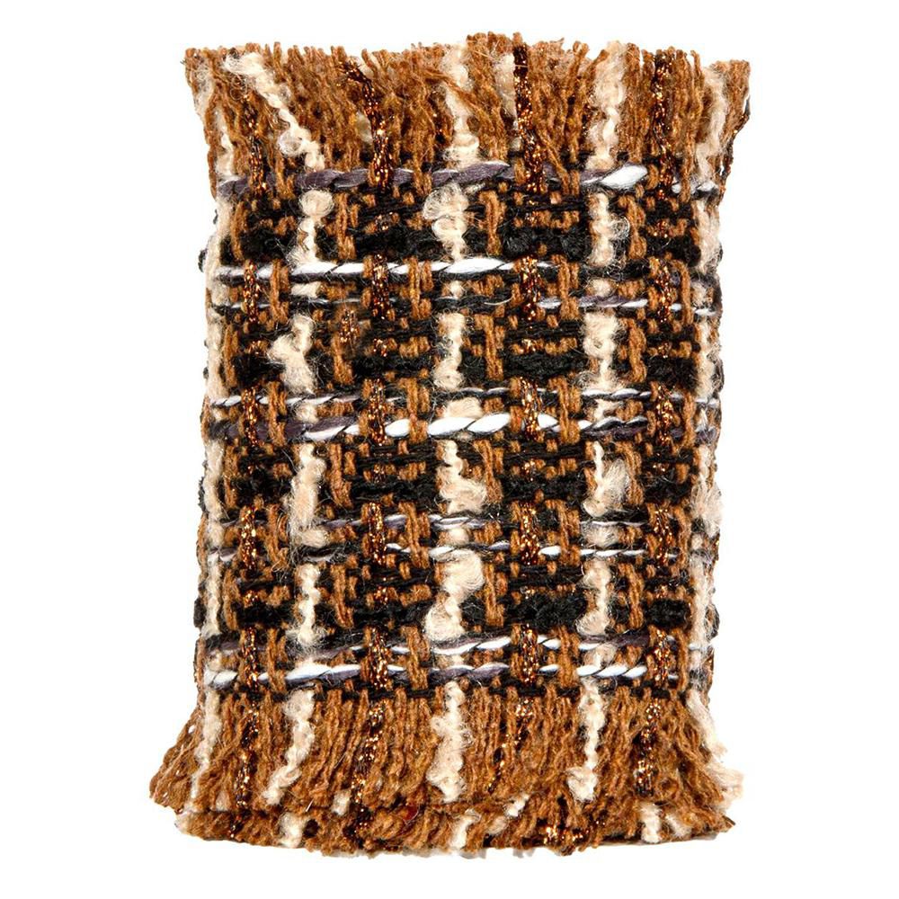 NASTRO EFFETTO LANA C/LUREX -LEBANON- 10CM 20MT NERO/BIANCO