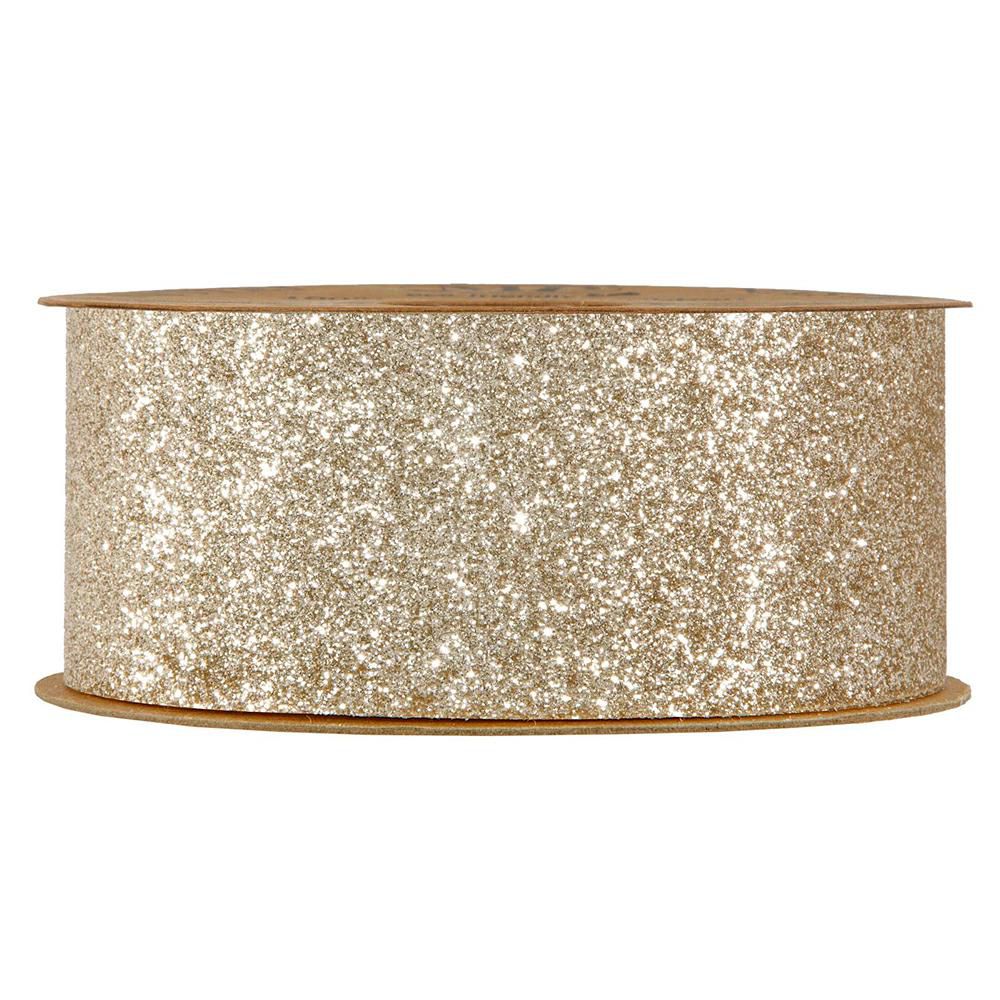 NASTRO GLITTER PERMANENTE -DESIREE- 40MM 10MT CHAMPAGNE