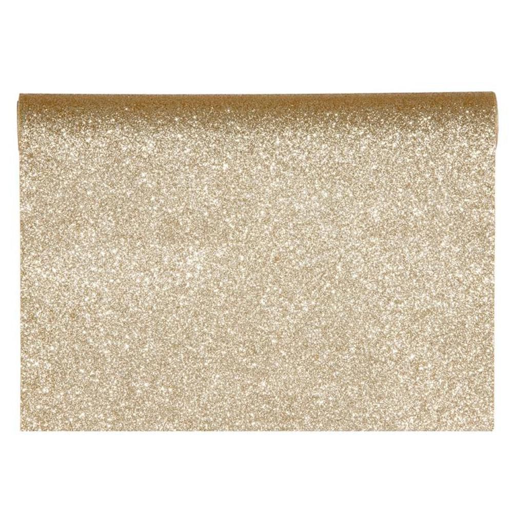 RUNNER GLITTER PERMANENTE -DESIREE- CM 28X2,5 MT CHAMPAGNE
