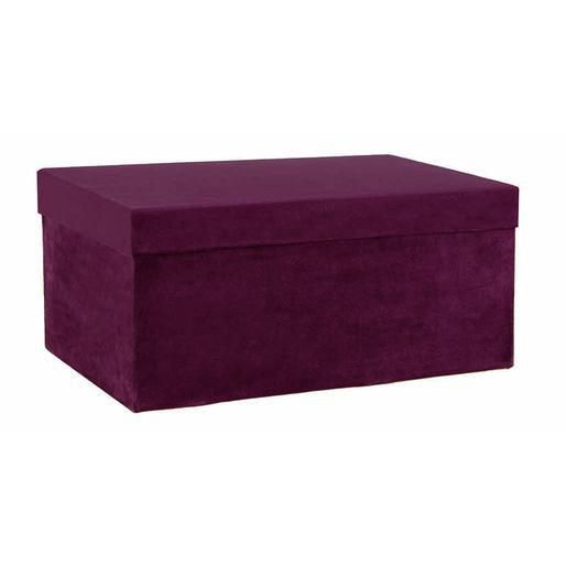 SET 3 SCATOLE VELLUTO 47-43-40,5X33-31-28H.23,5-22-20CM BORDEAUX