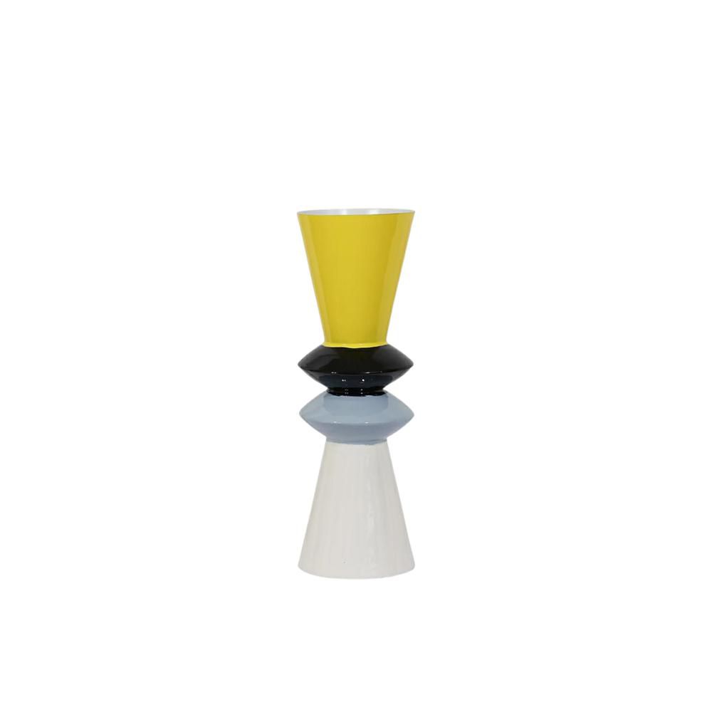 VASO LATTA D.10 CM H.31CM (S) NERO/AZZURRO/GIALLO/BIANCO