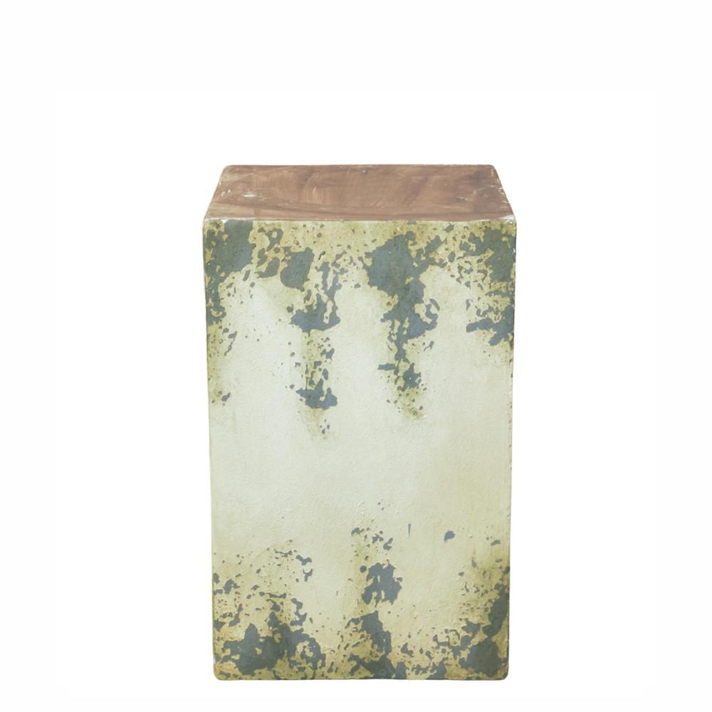 ALZATA QUADRATA IN PIETRA 33X33 H.53 CM -IMPERO- GRIGIO/BIANCO