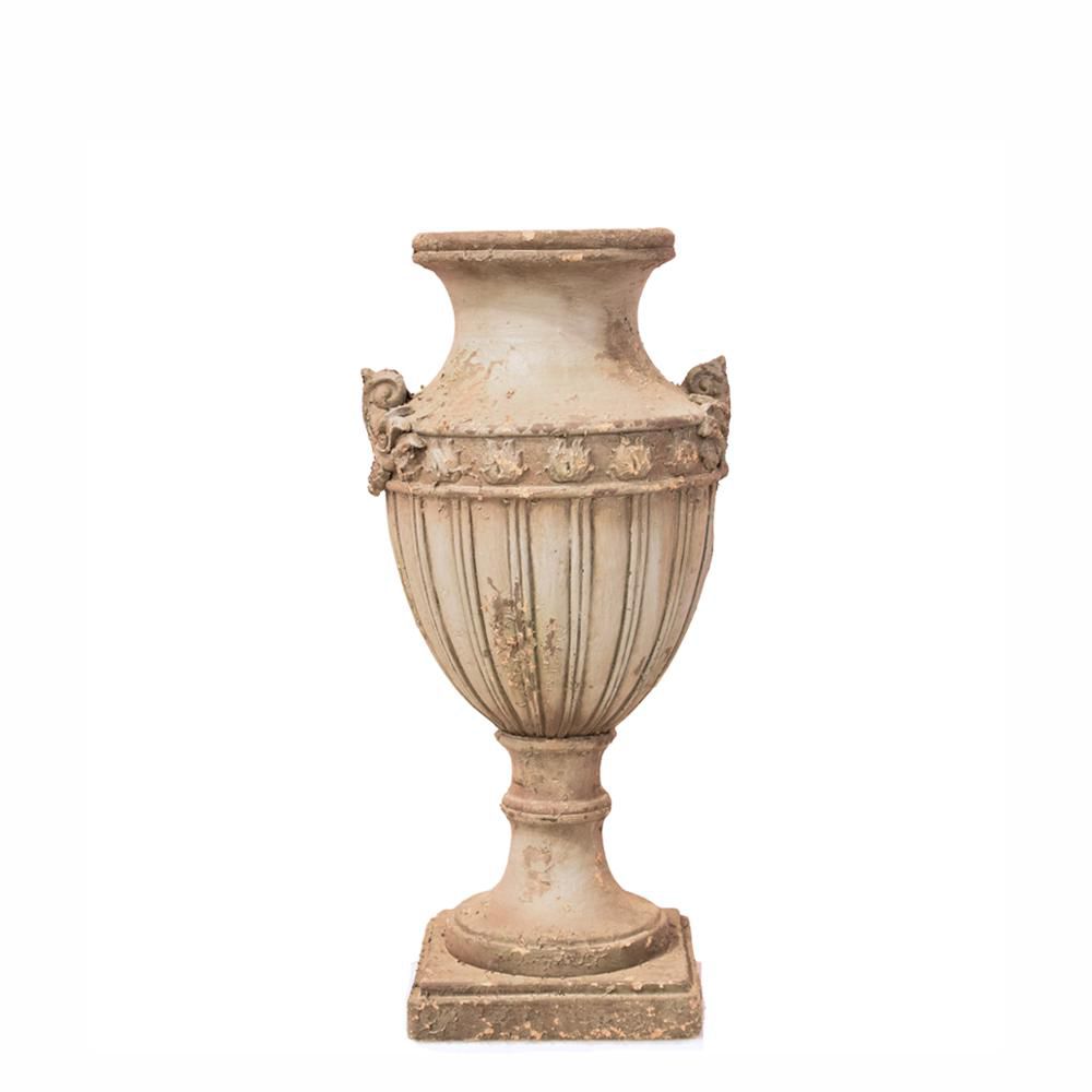 COPPA MEDICEA IN PIETRAD.26 CM H.59 CM -IMPERO- GRIGIO ANTICATO