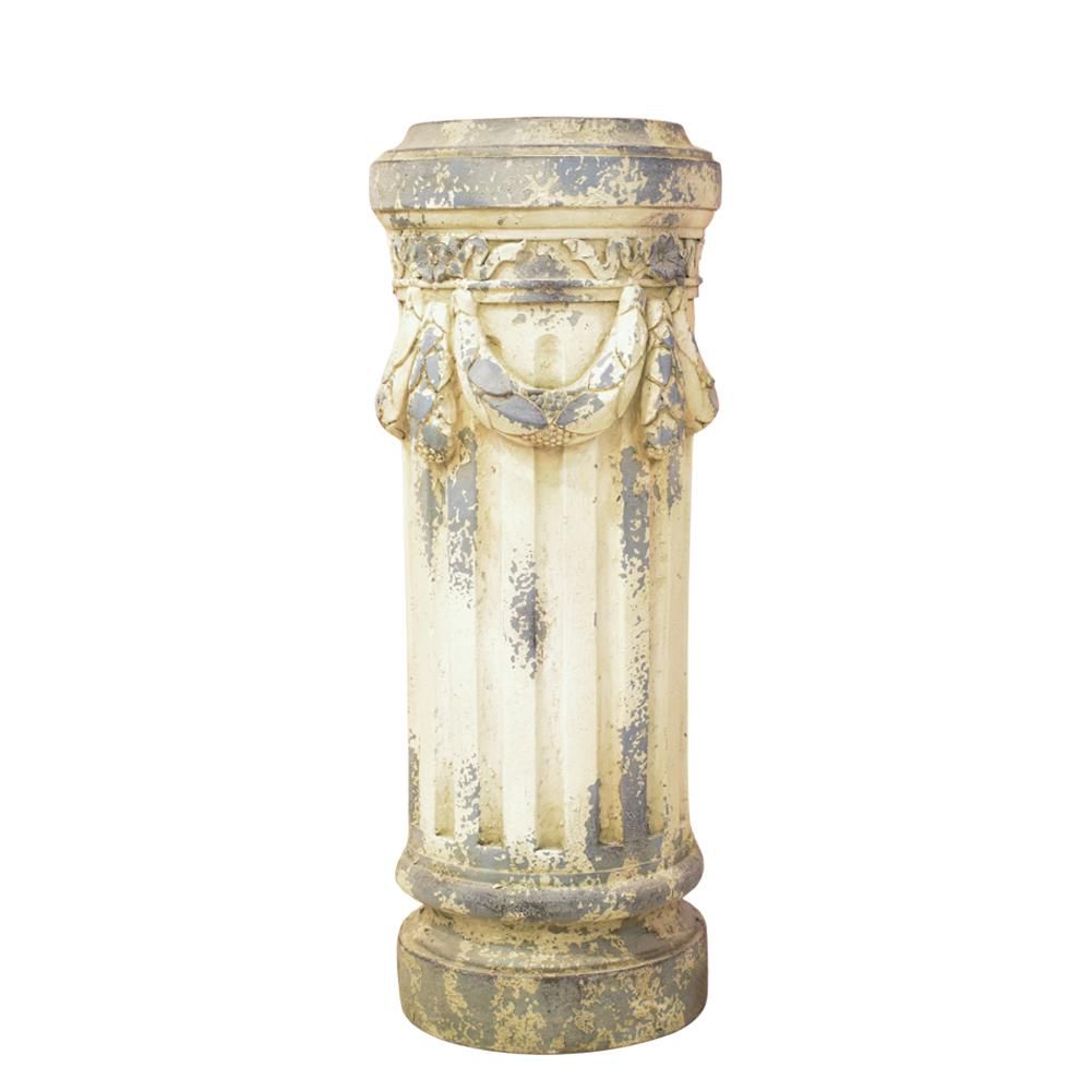 COLONNA RIGATA IN PIETRA D.35 H.90 IMPERO GRIGIO/BIANCO/AVORIO