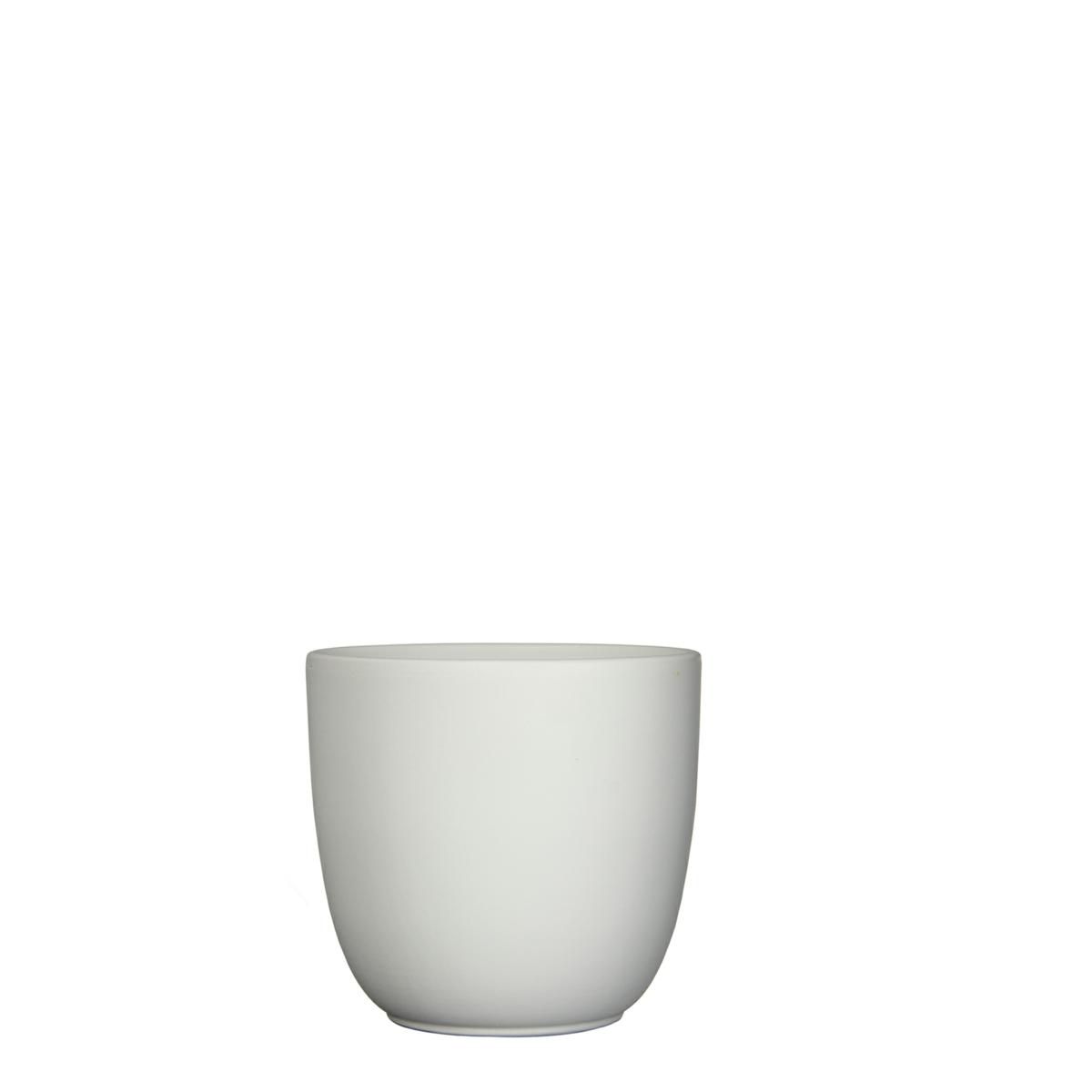 VASO CERAMICA TONDO D.17 CM H.16 CM -TUSCA- BIANCO MATT