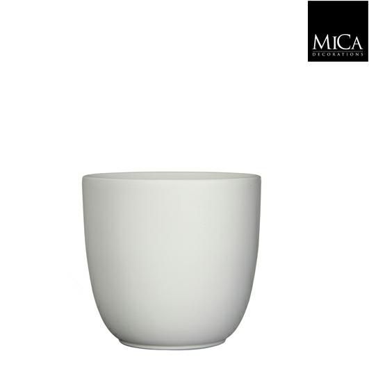 VASO CERAMICA TONDO D.25 CM H.23 CM -TUSCA- BIANCO MATT