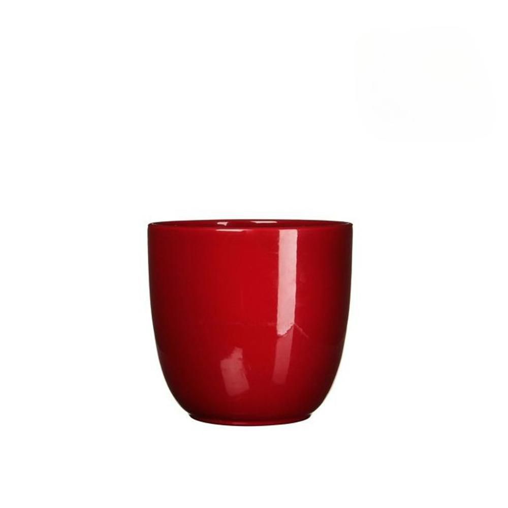 VASO CERAMICA TONDO D.22,5 CM H.20 CM -TUSCA- ROSSO