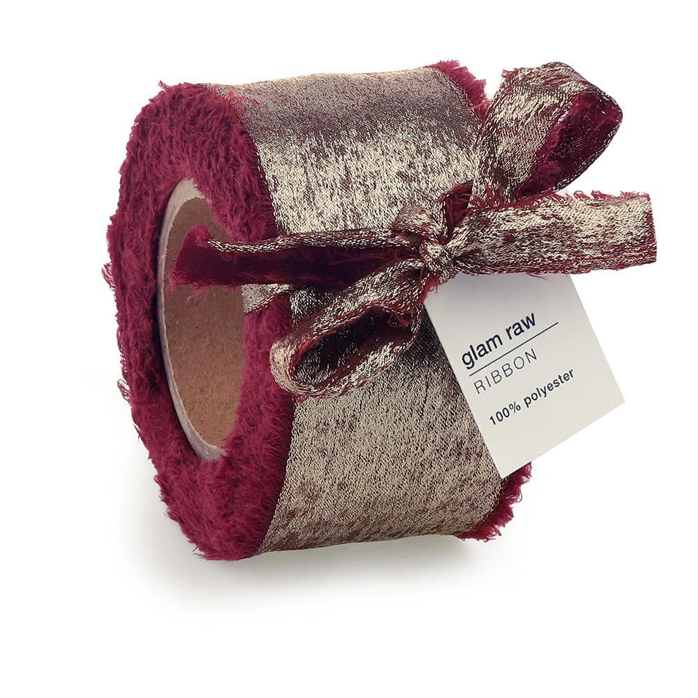 NASTRO POLIESTERE/TESSUTO 40MM 10MT -GLAM RAW- MALVA