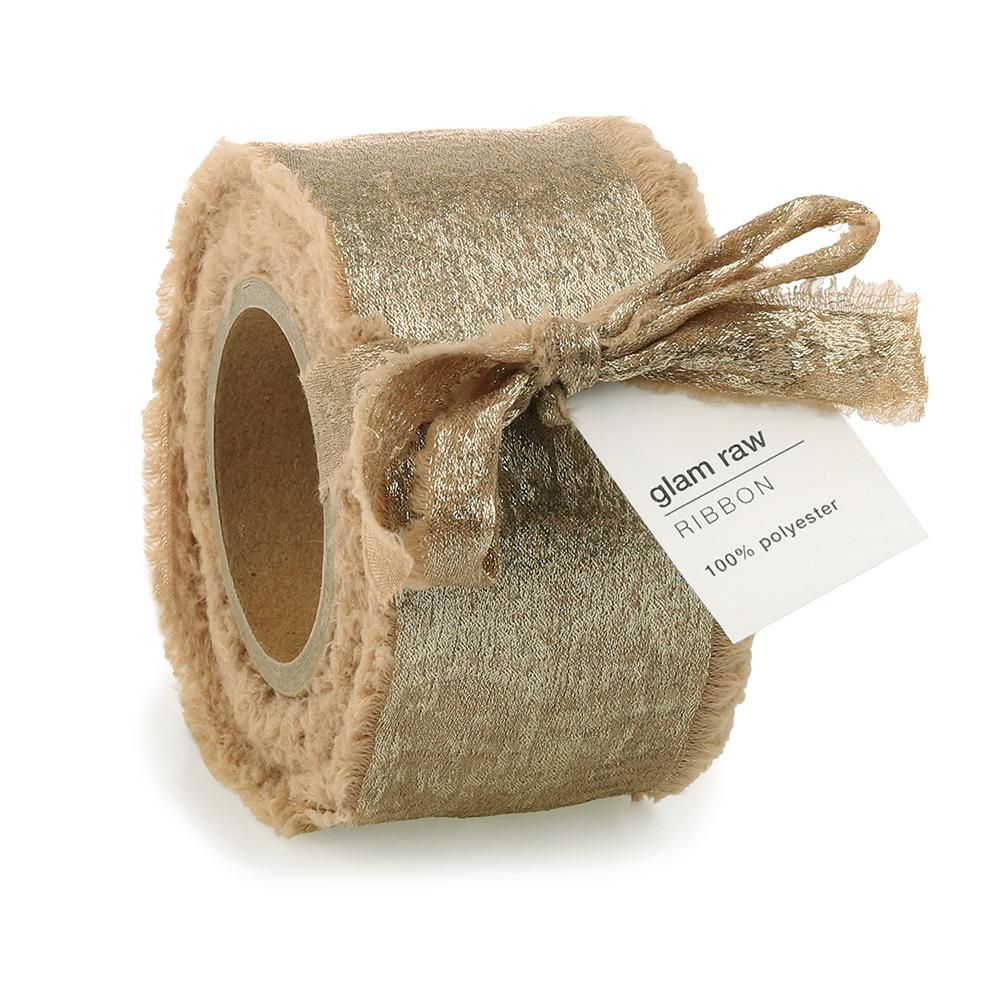 NASTRO POLIESTERE/VELLUTO 40MM 10MT -GLAM RAW- ORO