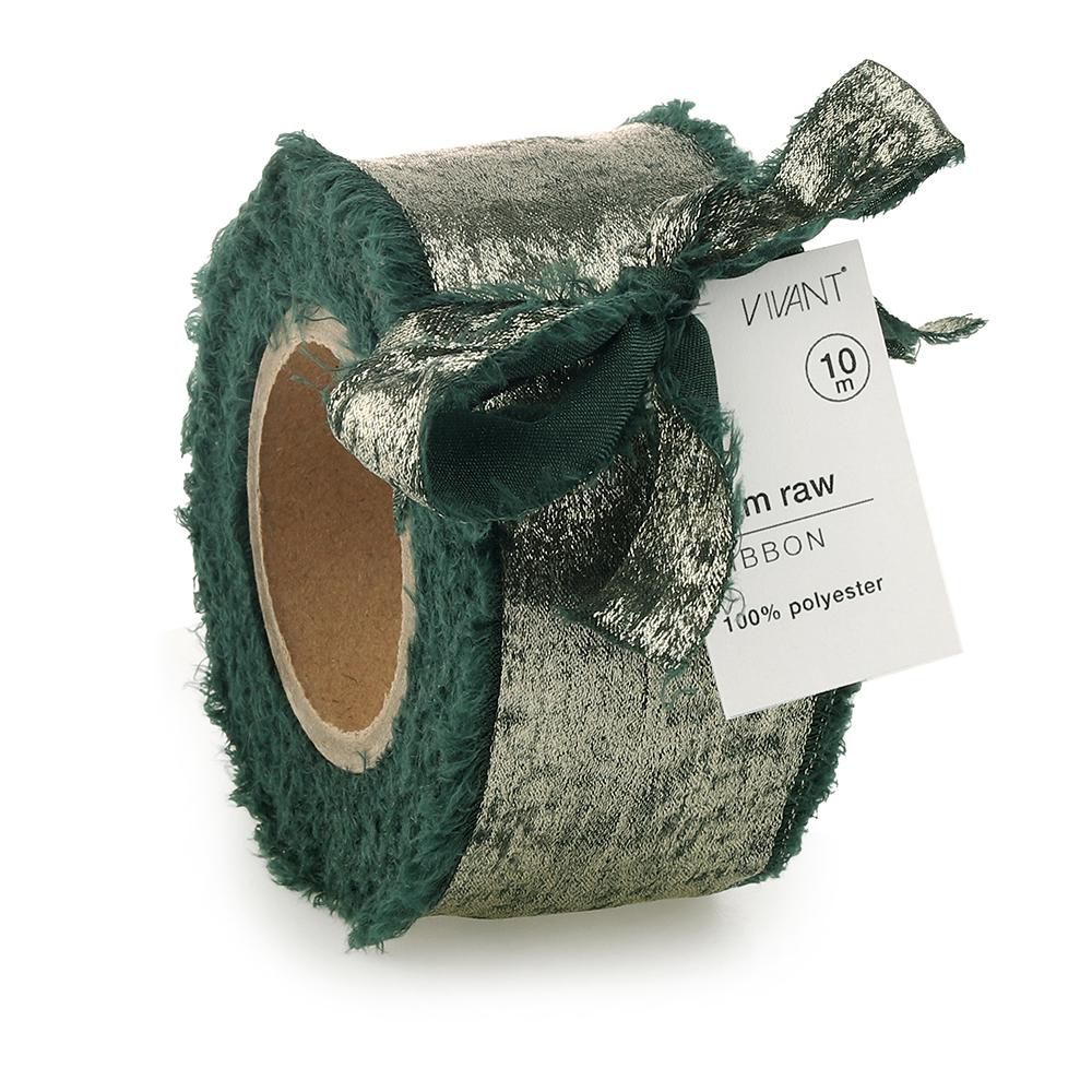 NASTRO POLIESTERE/VELLUTO 40MM 10MT -GLAM RAW- VERDE SCURO