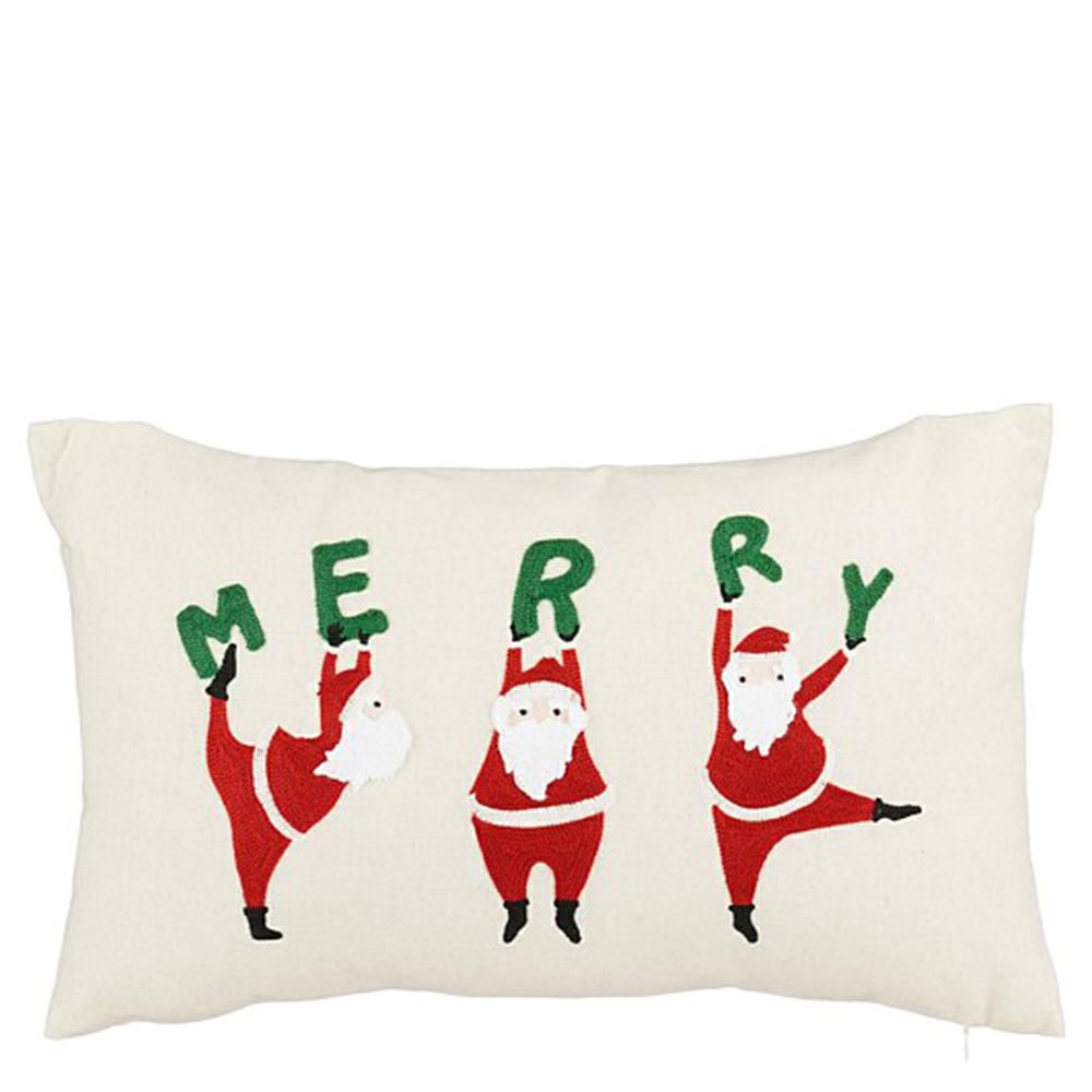 CUSCINO RETTANGOLARE 50X14 CM H.30 CM -SANTA- BIANCO/ROSSO/VERDE