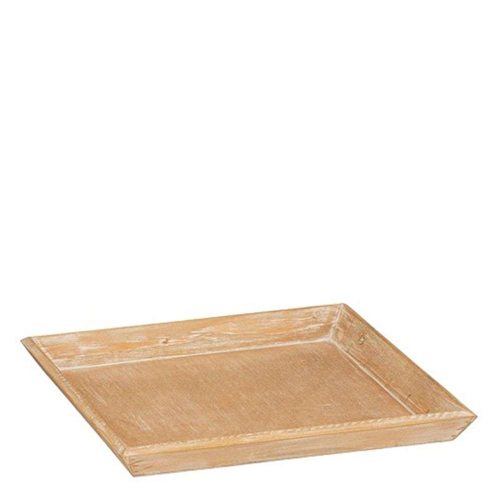 VASSOIO LEGNO QUADRATO 30X30X3 CM WASHED NATURALE