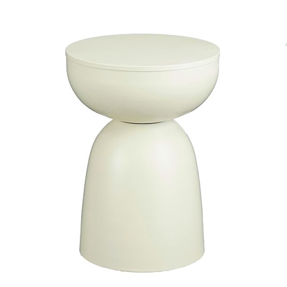 TAVOLO METALLO D.32 CM H.45 CM -ELLIOT- BIANCO