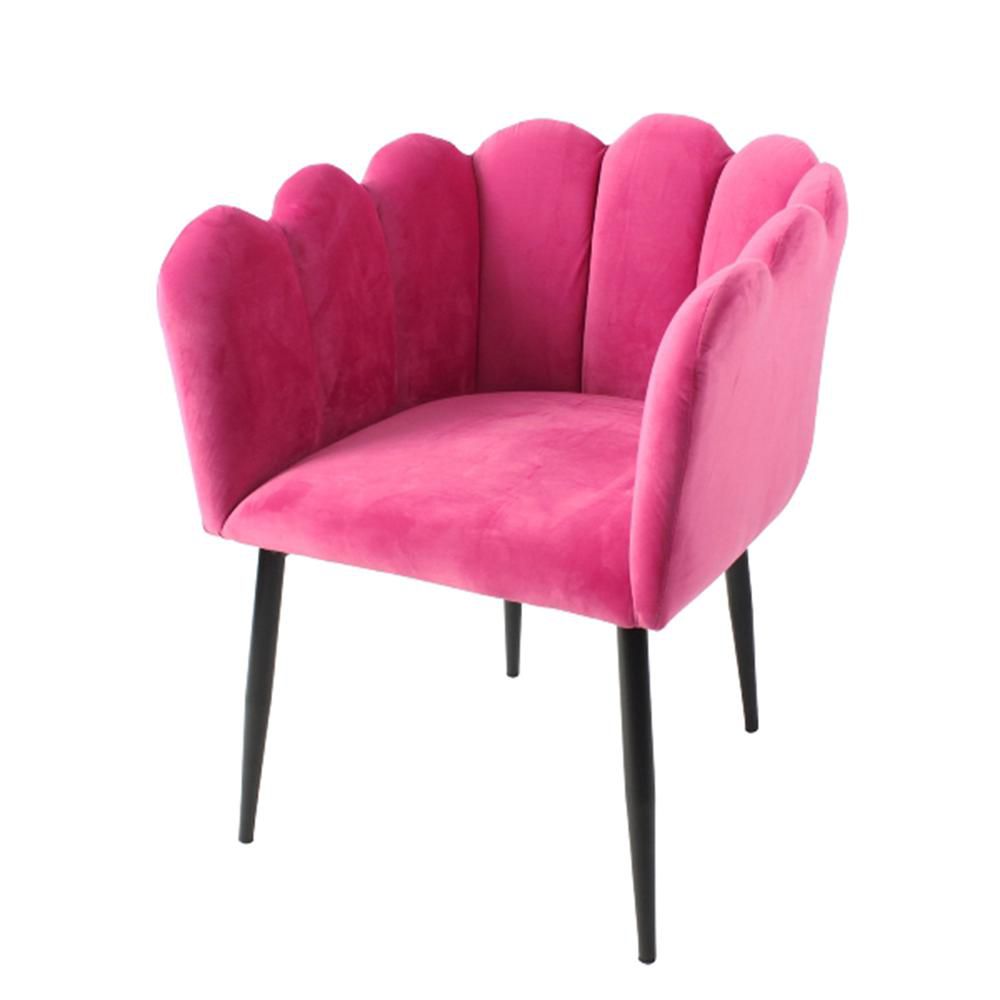 POLTRONA VELLUTO/ACCIAIO 63,5X66X78 CM -MARLENE- FUCSIA