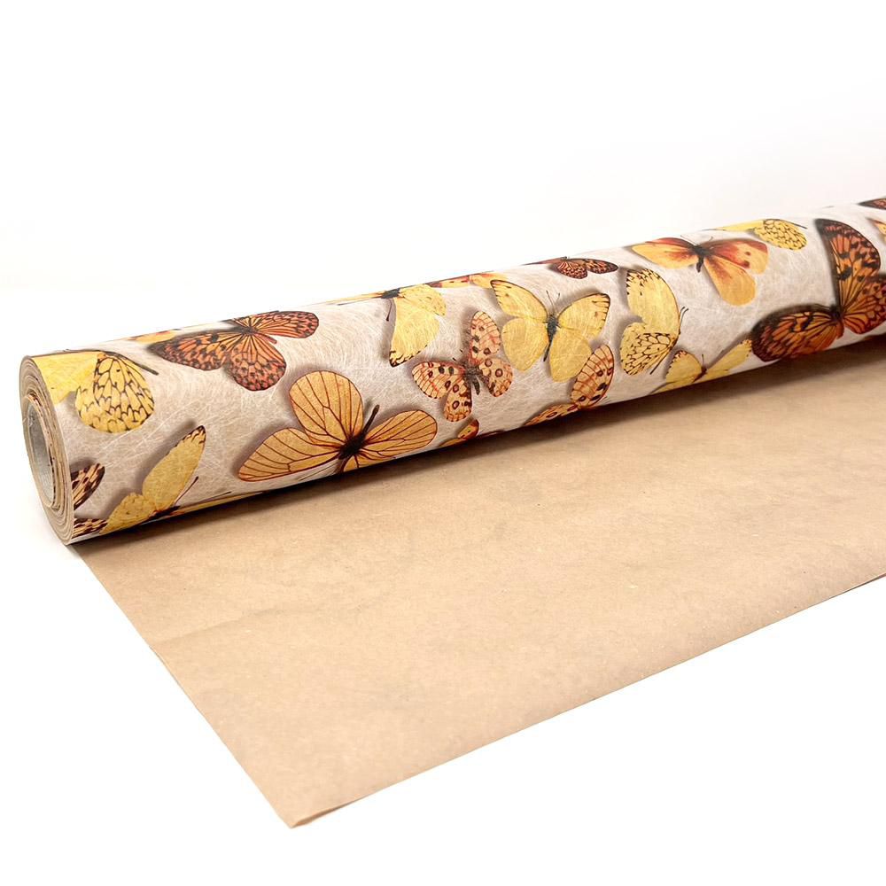 BOBINA CARTA-FIBRA IMPERMEABILE CM 75X20 MT -FARFALLE- GIALLO