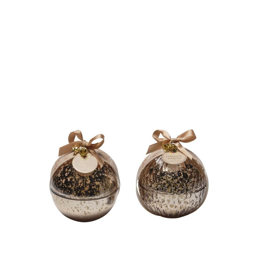 CANDELA IN SFERA VETRO ANTICATA D.13 CM H.13,5 CM ORO CANDELA IN SFERA VETRO ANTICATA D.13 CM H.13,5 CM ORO