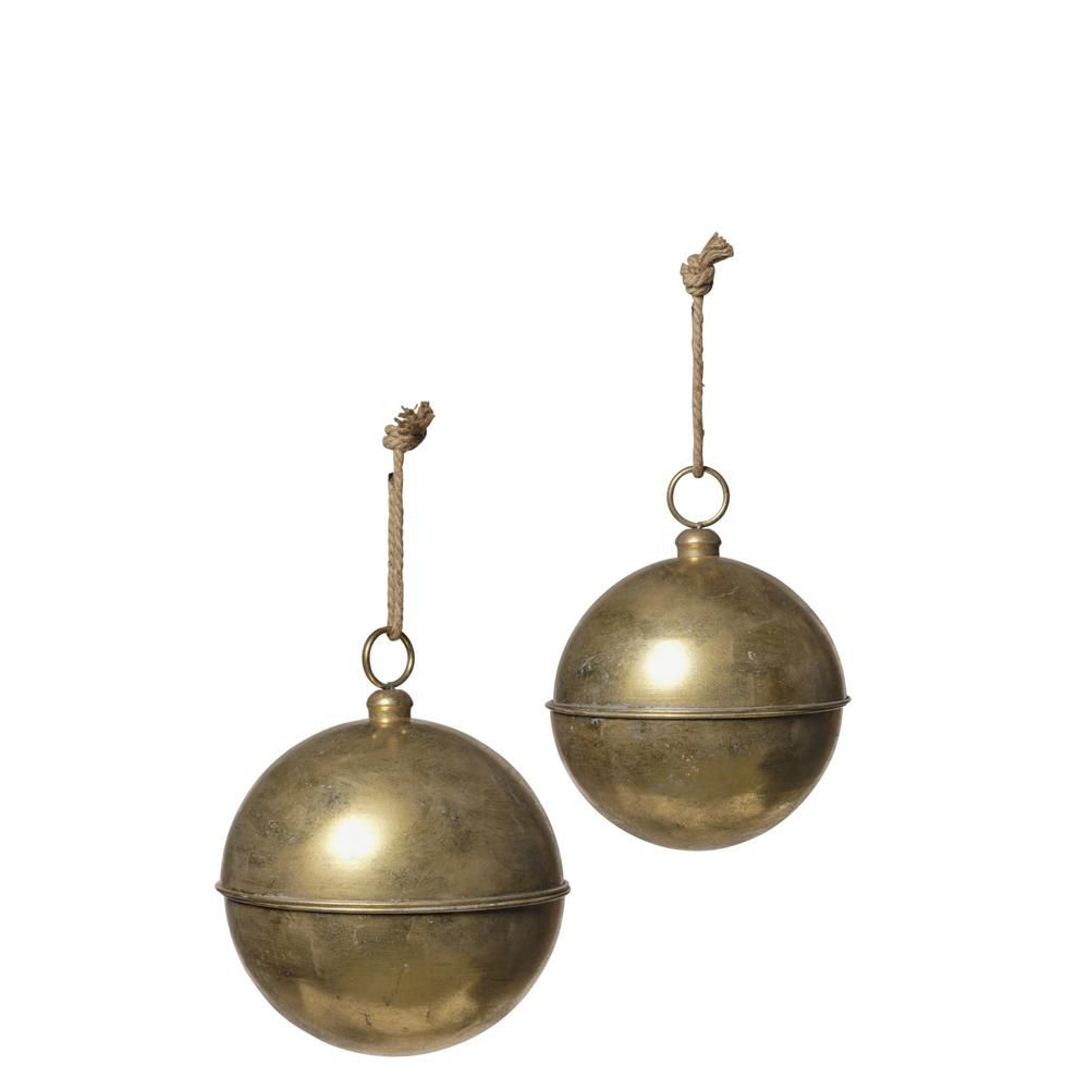 SET 2 SFERE LATTA D.20-24 CM ORO