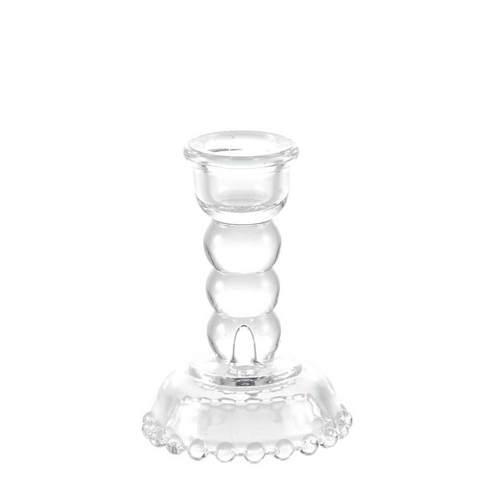 CANDELIERE VETRO D.7,8 CM H.14,5 CM TRASPARENTE