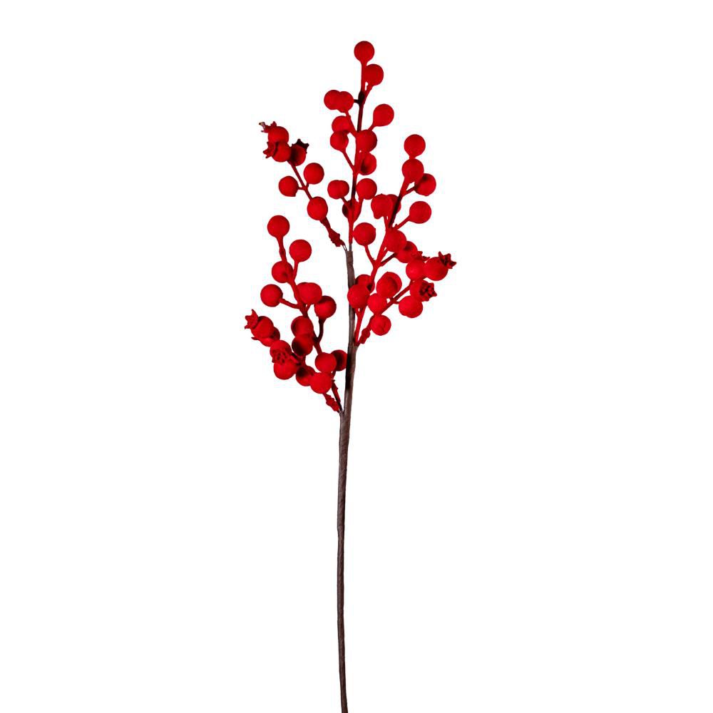 BACCHE ILEX RAMO FLOCCATO CM.45 ROSSO