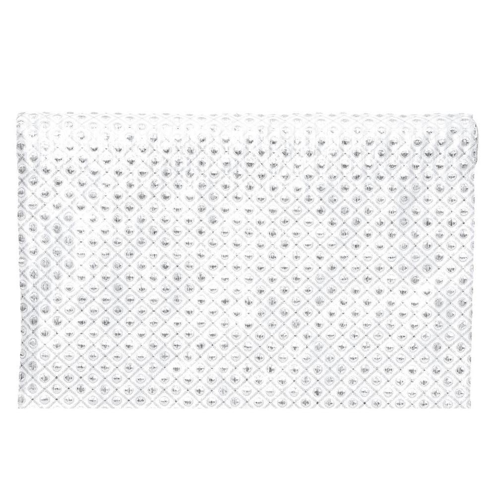 RUNNER POLY C/LUREX -ALABASTER- CM 30X2,5 MT ARGENTO