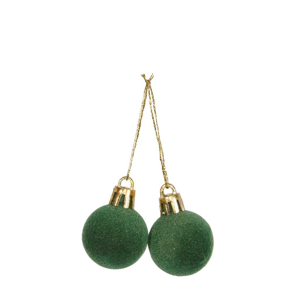 SCATOLA DA 12 SET DI 8 SFERE LEGNO MM.30 VERDE SCURO