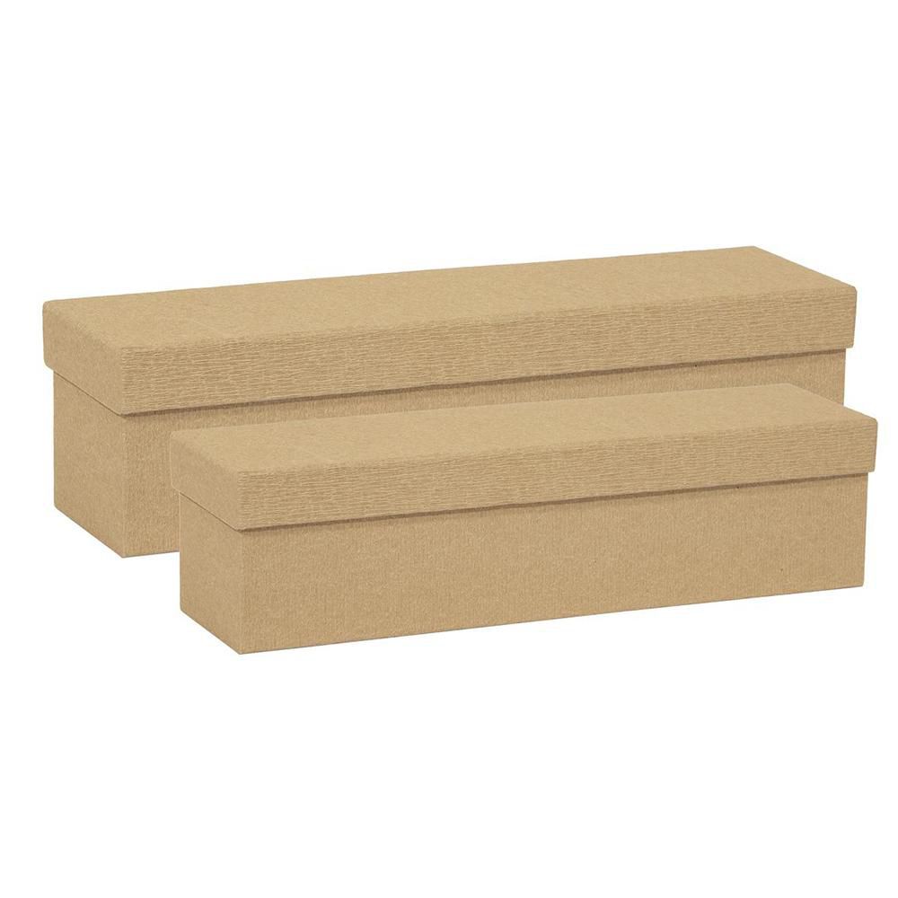 SET 2 SCATOLE CARTONE BOTTIGLIA 36,5-34X11,5-9 H.11,5-9 NATURALE
