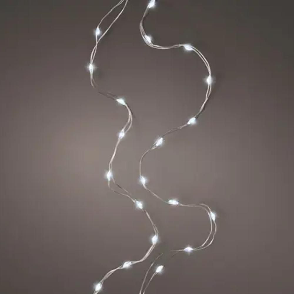 FILO 20 MICROLED 95CM L.FREDDA/F.ARGENTO BATTERIA INTERNO