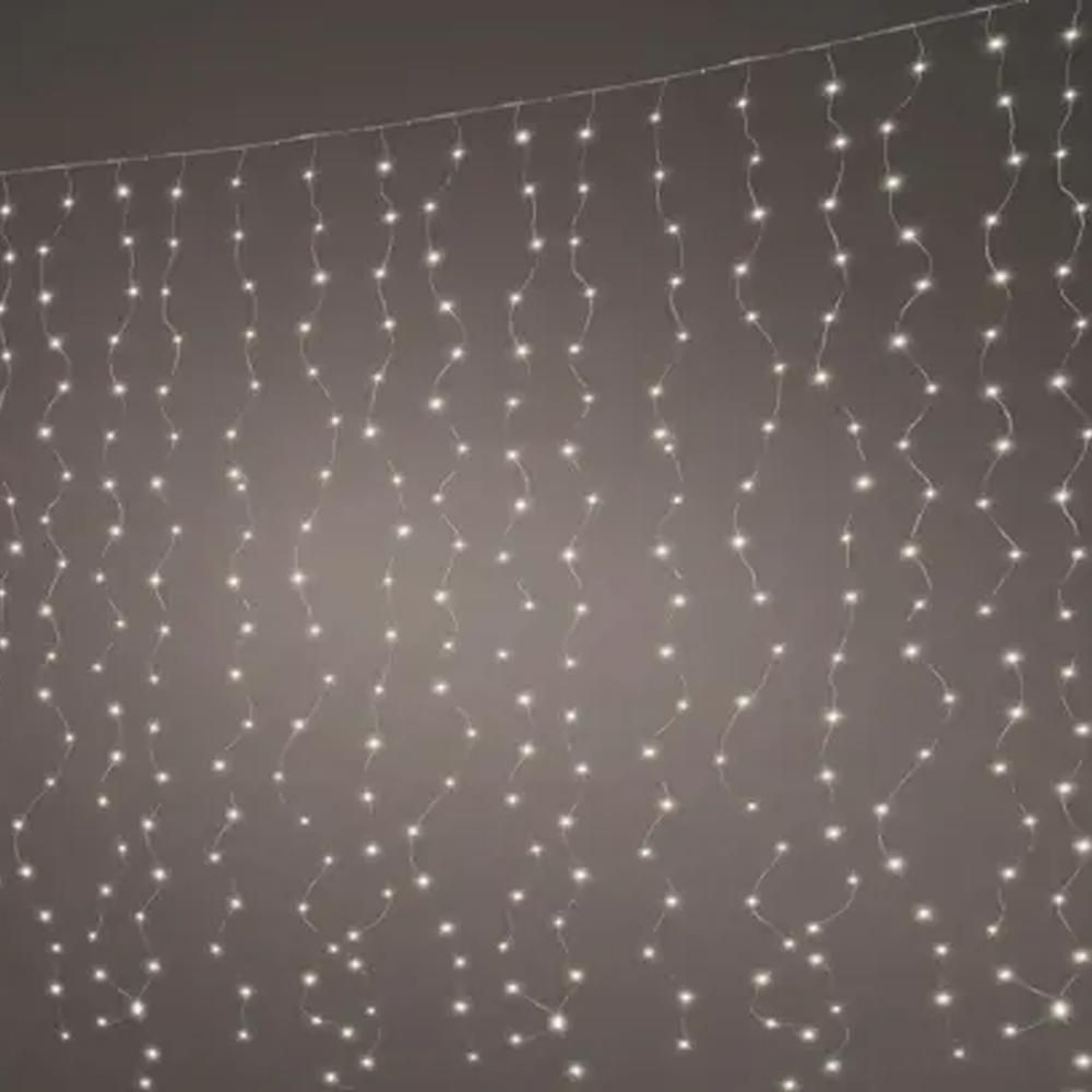 TENDA 800 LED 40FILI 390X390 H.200 CM L.CALDA/F.ARGENTO ESTERNO