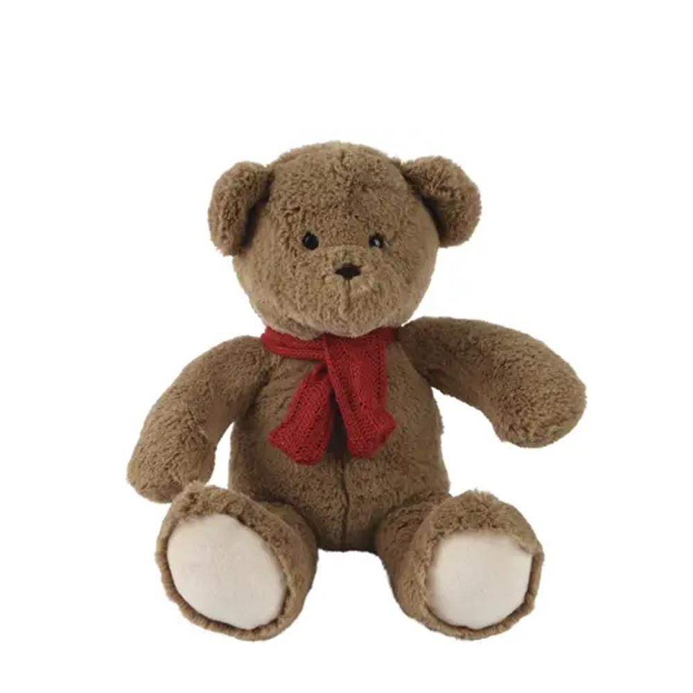 ORSO C/SCIARPA ROSSA 30X25 H.30 CM MARRONE