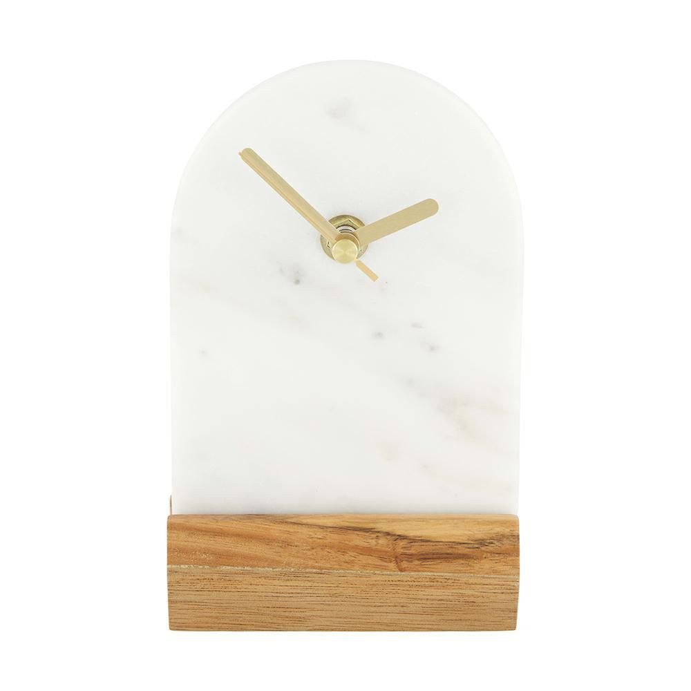 OROLOGIO MARMO 10X4 CM H.16 CM BIANCO
