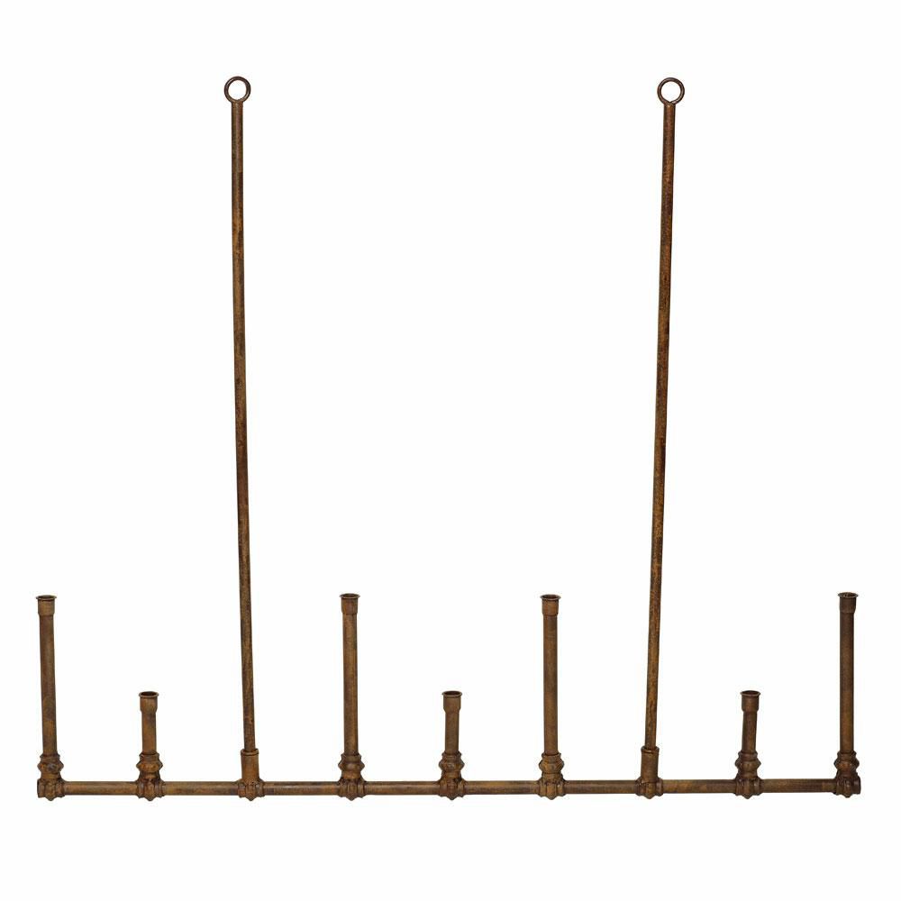 CANDELABRO FERRO 7 FUOCHI D/APPENDERE 120X102 CM RUGGINE