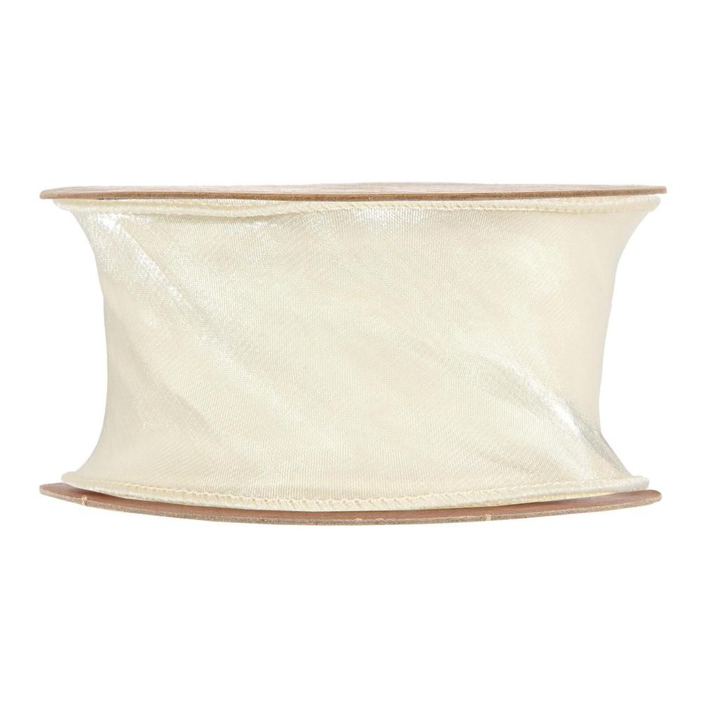 NASTRO CHIFFON C/BORDO ANIMATO 45MM 10MT -MARIO- CREMA