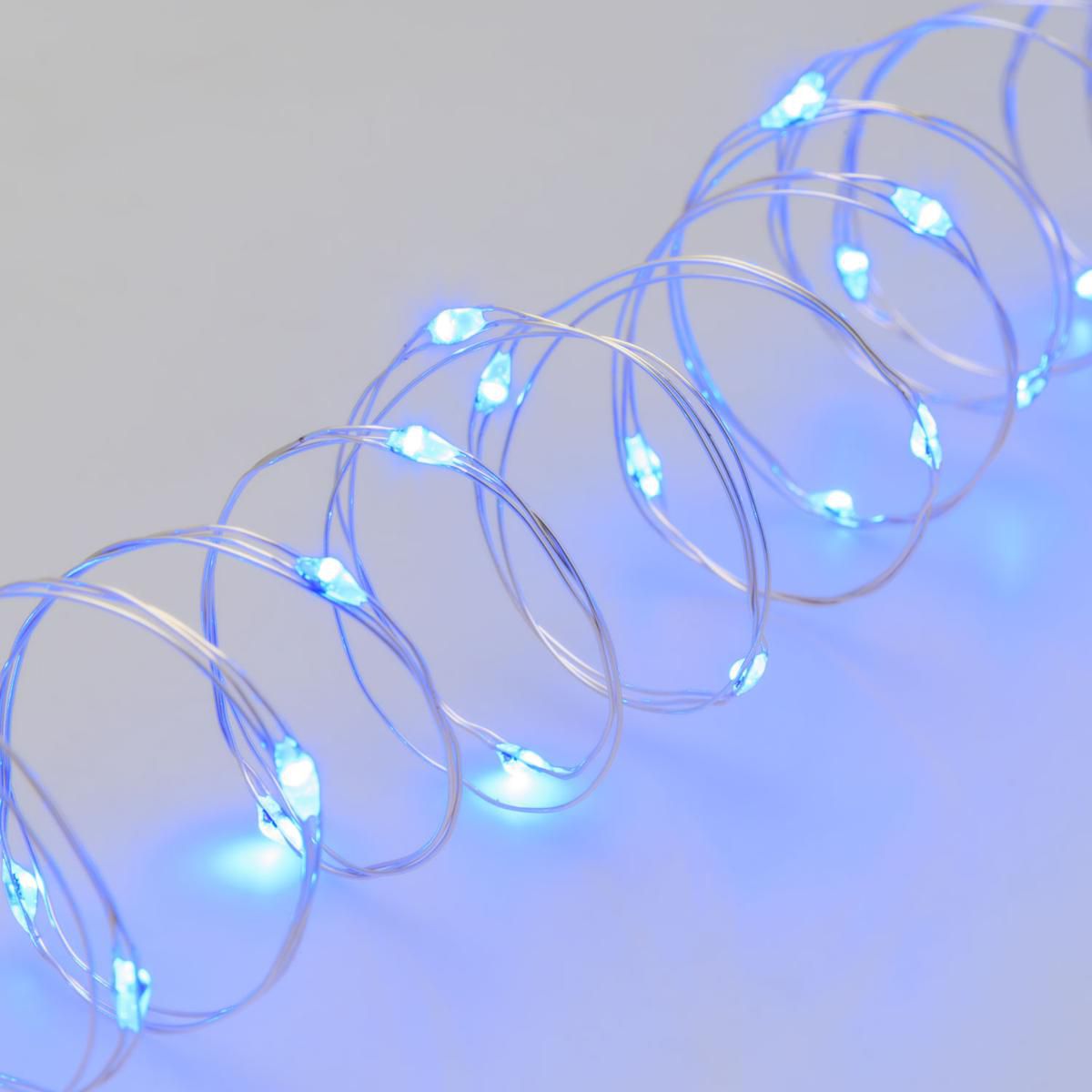 FILO LUCI 400 MICROLED LUCE BLU 20MT+PROLUNGA 4MT IN&OUT
