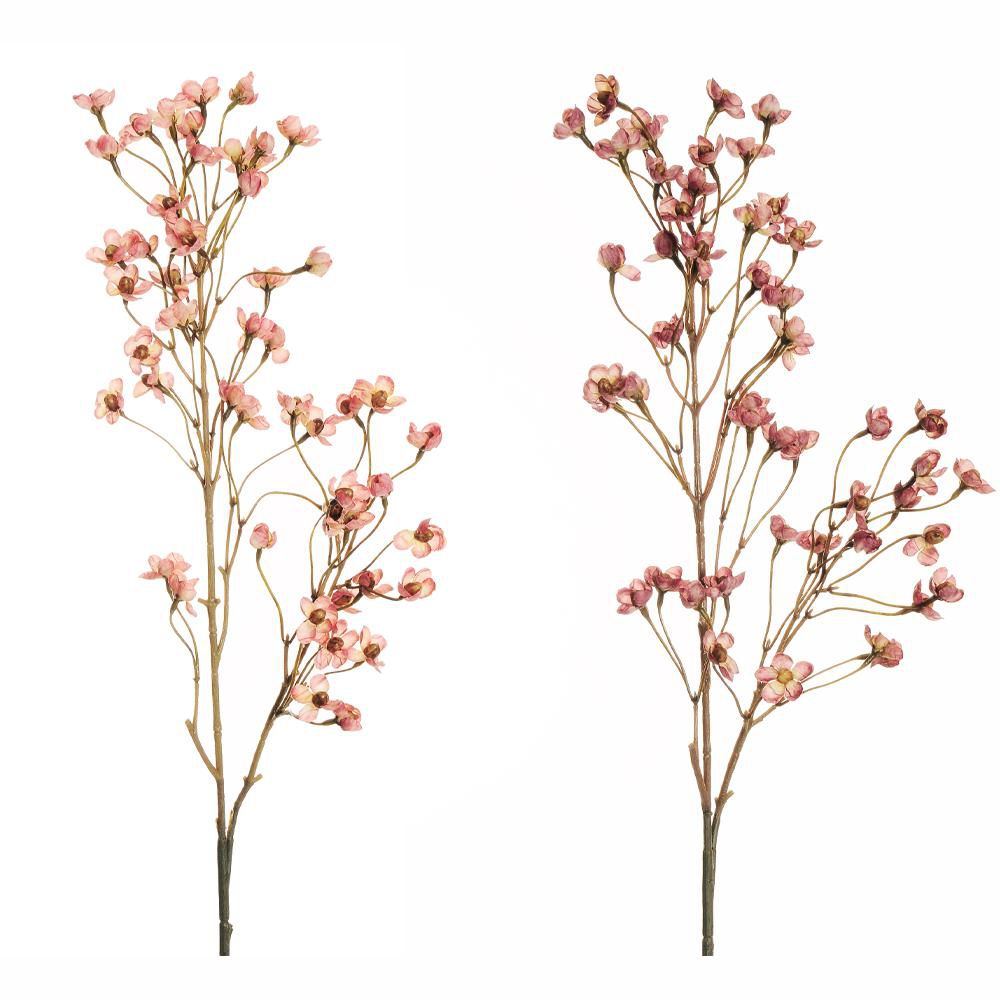 WAX FLOWER RAMO 3X CM.93 PZ.2 ROSA/LILLA WAX FLOWER RAMO 3X CM.93 PZ.2 ROSA/LILLA