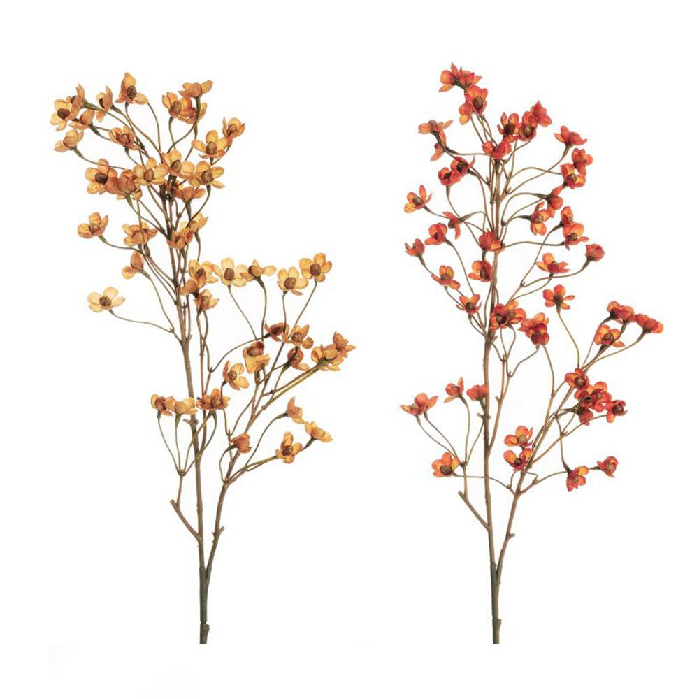 WAX FLOWER RAMO 3X CM.93 PZ.2 ARANCIO/MOSTARDA