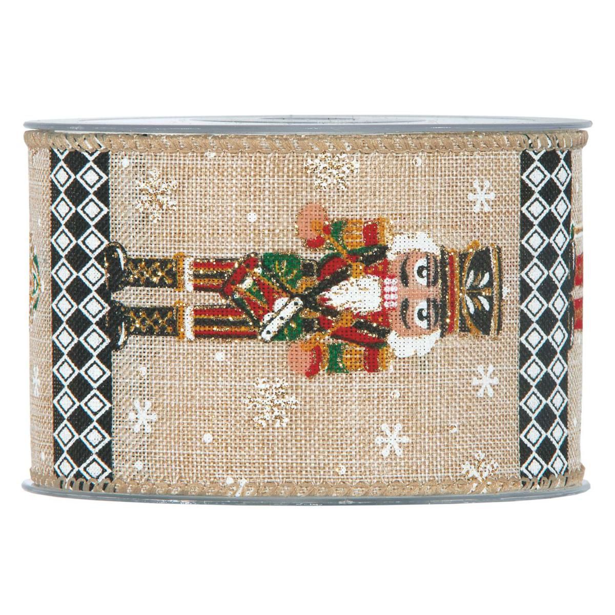 NASTRO -SCHIACCIANOCI ESCACCHI-63MM 10MT PANNA/ROSSO/VERDE/NERO