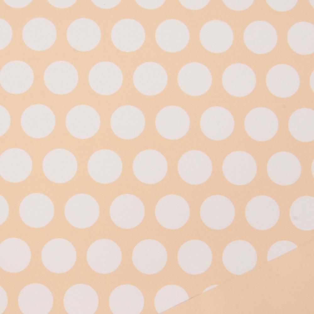 BOBINA PPL C/POIS -RITMO- CM 100X25 MT ROSA PESCA/BIANCO