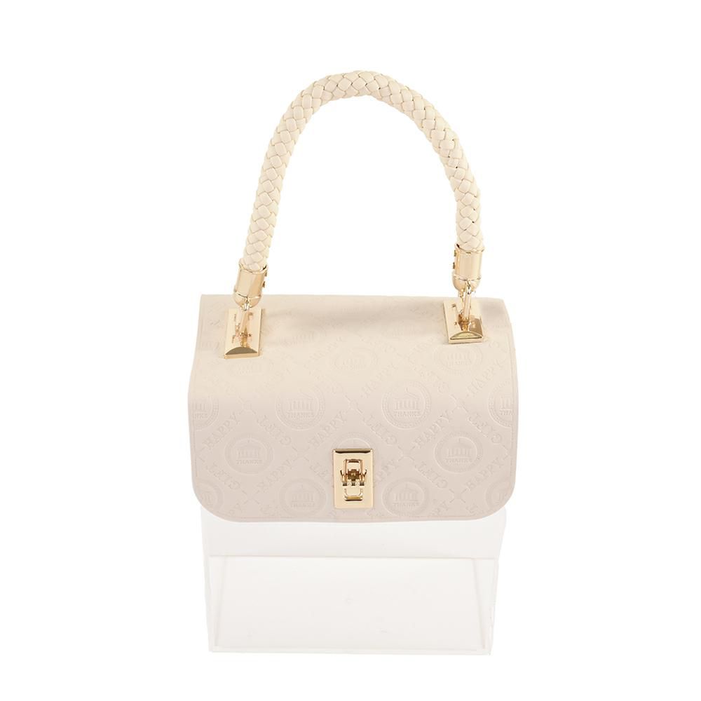 SCATOLA/BORSA REGALO QUADRATA 15,8X18X10 CM CREMA