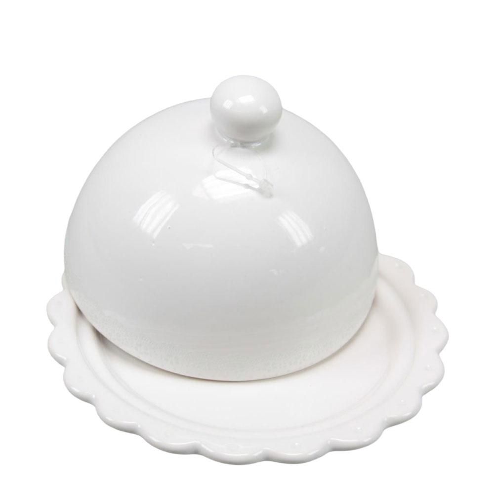 ALZATA CERAMICA C/COPERCHIO D.15 CM H.9 CM CREMA