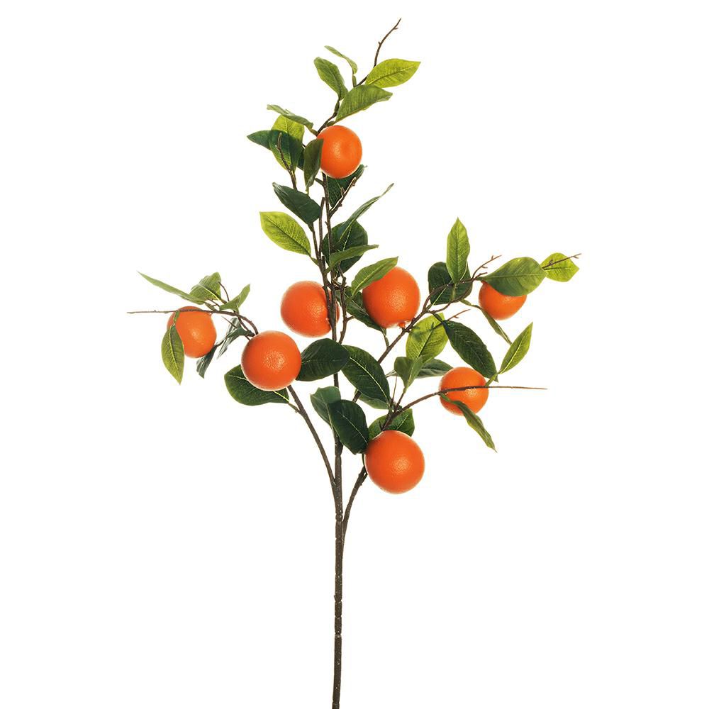 MANDARINO RAMO C/8 FRUTTI REAL TOUCH CM.95 VERDE/ARANCIO MANDARINO RAMO C/8 FRUTTI REAL TOUCH CM.95 VERDE/ARANCIO
