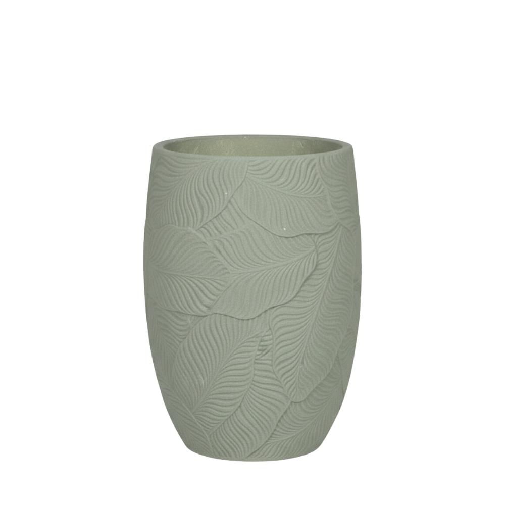 VASO CONICO FIBER GLASSD.37 CM H.50 CM (L) VERDE/BEIGE